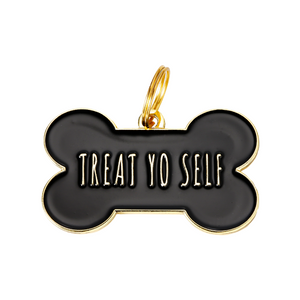Treat Yo Self - Black - Pet ID Tag