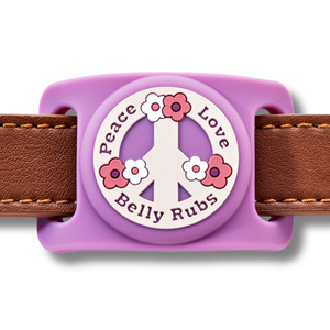 Peace, Love, Belly Rubs Airtag Holder for Dog Collars
