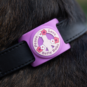 Peace, Love, Belly Rubs Airtag Holder for Dog Collars