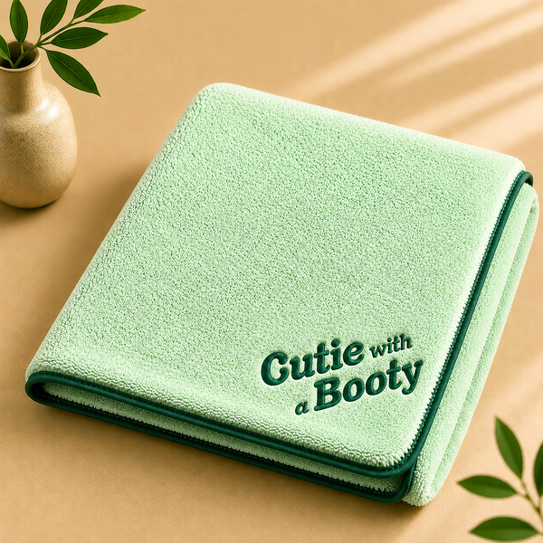 'Cutie with a Booty' Embroidered Microfiber Towel for Dogs