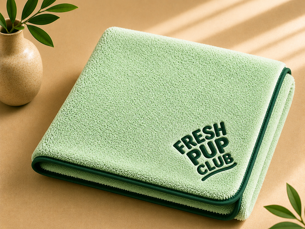 'Fresh Pup Club' Embroidered Microfiber Towel for Dogs