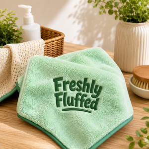'Freshly Fluffed' Embroidered Microfiber Towel for Dogs