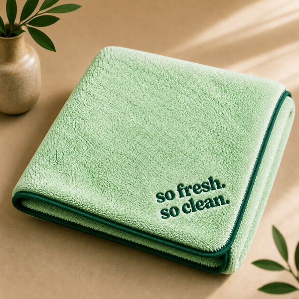 'So Fresh So Clean' Embroidered Microfiber Towel for Dogs