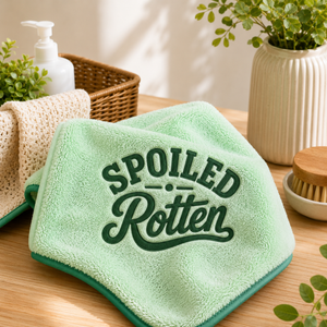 'Spoiled Rotten' Embroidered Microfiber Towel for Dogs