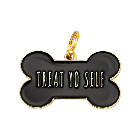 Treat Yo Self - Black - Pet ID Tag