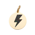 Lightning Bolt - Gold & Black - Pet ID Tag