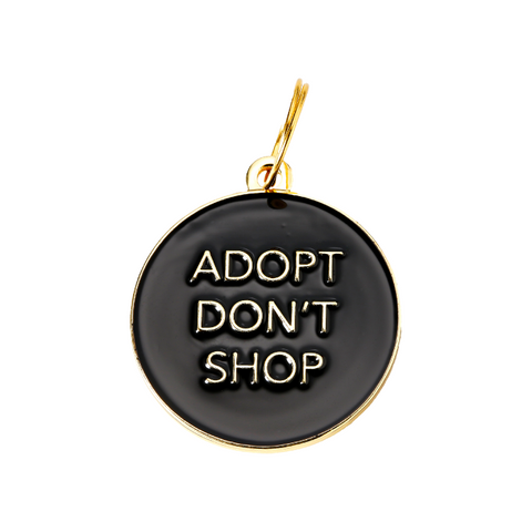 Adopt Don't Shop - Black - Pet ID Tag